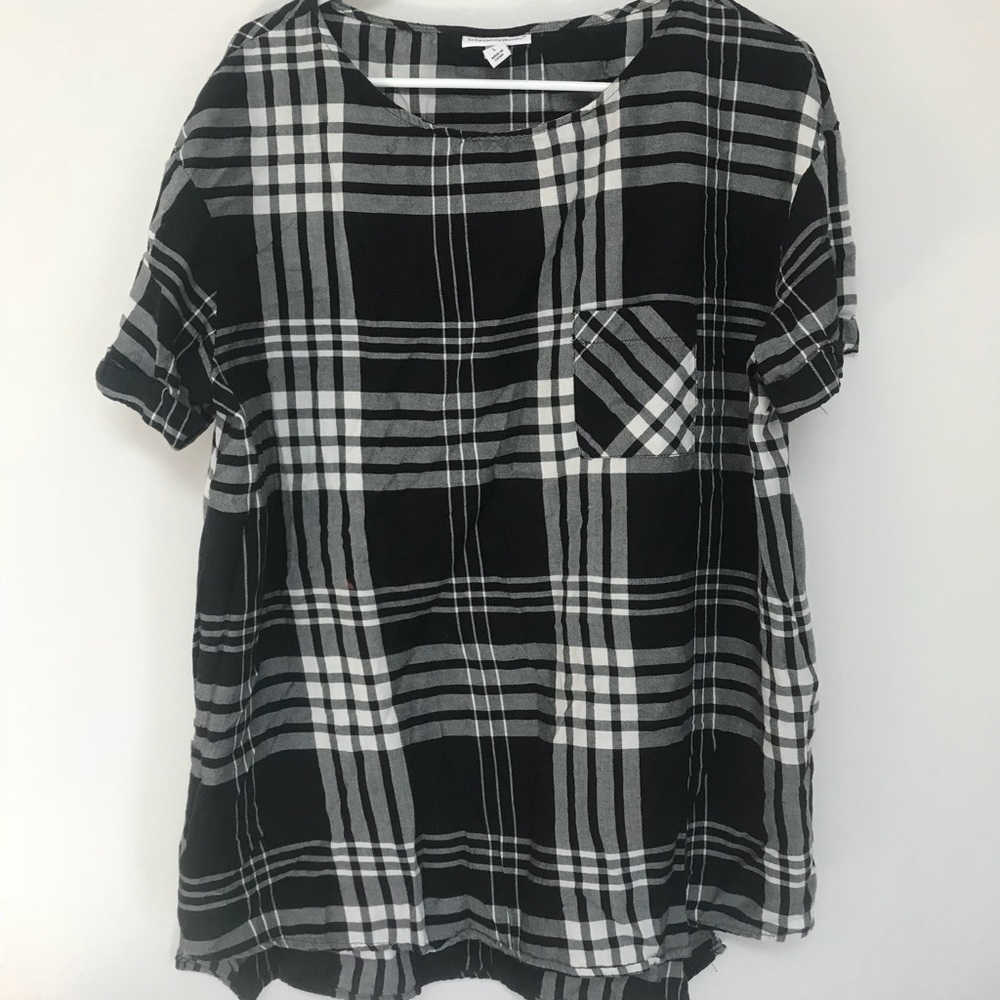 Black and White Plaid Tunic